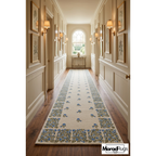 Hand Tufted Floral Rug, Blue Ivory Botanical Carpet, Modern Farmhouse Area Rug