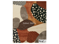 Geometric Rug, New Zealand Wool, Hand Tufted Modern Earthy Beige Rust Blue