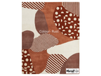 Geometric Rug, New Zealand Wool, Hand Tufted Modern Earthy Beige Rust Blue