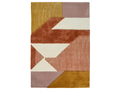 New Zealand Wool Geometric Rug | Rust Earth Tone Hand Tufted Carpet