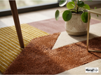 New Zealand Wool Geometric Rug | Rust Earth Tone Hand Tufted Carpet