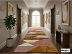 New Zealand Wool Geometric Rug | Rust Earth Tone Hand Tufted Carpet