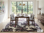 Midnight Bloom Floral Rug | Hand-Tufted New Zealand Wool Area Rug | Luxury Modern Botanical Carpet.