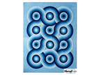 Hand-Tufted Blue Geometric Wool Rug – Abstract Circles, New Zealand Wool Carpet