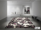 Midnight Bloom Floral Rug | Hand-Tufted New Zealand Wool Area Rug | Luxury Modern Botanical Carpet.