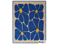 Blue Floral Hand-Tufted Wool Rug – New Zealand Daisy Carpet, Boho Scandinavian Decor