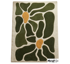 Hand Tufted New Zealand Wool Rug – Modern Abstract Green Floral Carpet