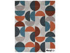 Mid Century Modern Geometric Wool Rug – Hand Tufted Abstract Retro Carpet