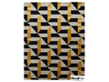 Hand Tufted Geometric Wool & Viscose Silk Rug – Black Gold Art Deco Carpet