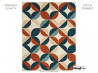 Hand Tufted Geometric Wool Rug, Mid Century Modern Scandinavian Carpet