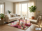 Hand-Tufted New Zealand Wool Rug – Colourful Floral Poppies Area Carpet