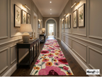 Hand-Tufted New Zealand Wool Rug – Colourful Floral Poppies Area Carpet
