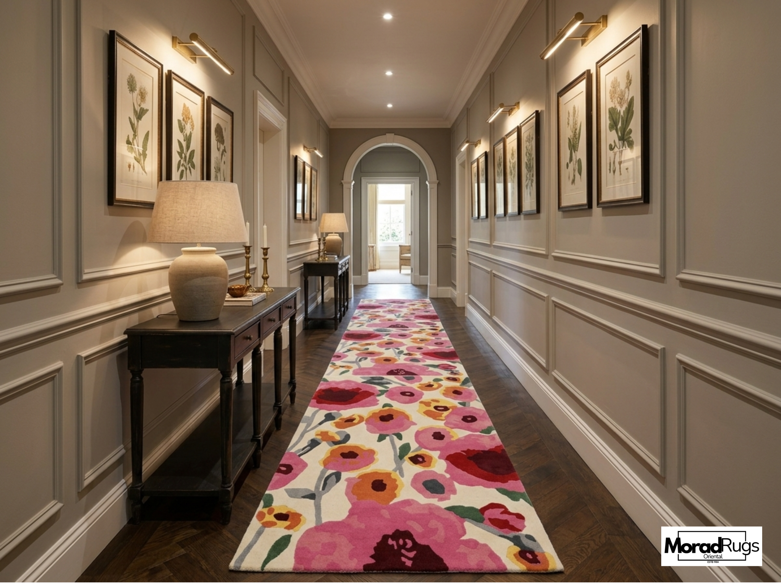 Hand-Tufted New Zealand Wool Rug – Colourful Floral Poppies Area Carpet
