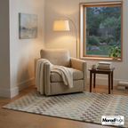 Hand Tufted Neutral Checkered Rug | Minimalist Beige Geometric Carpet
